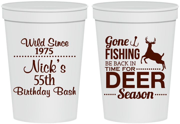 Personalized Birthday 16 oz Stadium Cups - 55th Gone Fishing | 20128