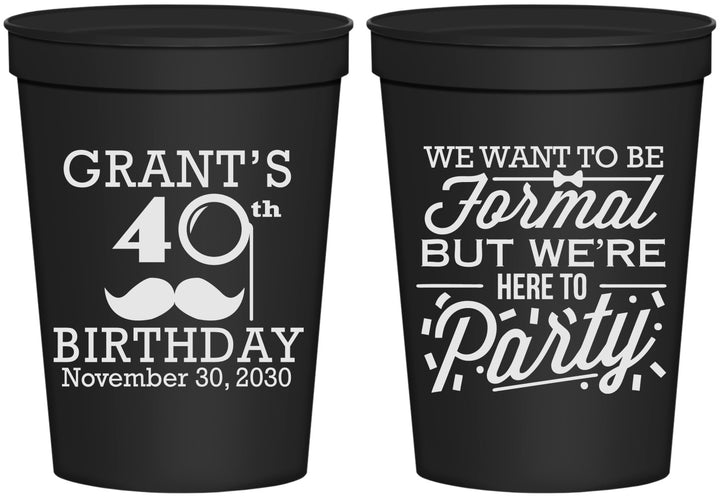 Personalized Birthday 16 oz Stadium Cups - 40th | 20130
