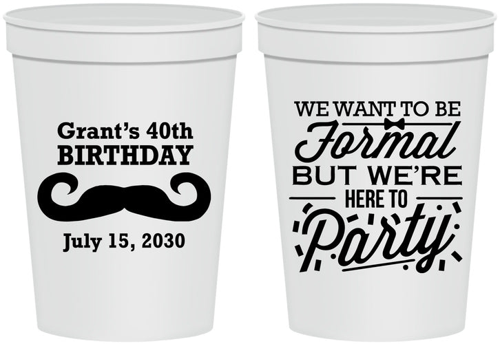 Personalized Birthday 16 oz Stadium Cups - 40th | 20131