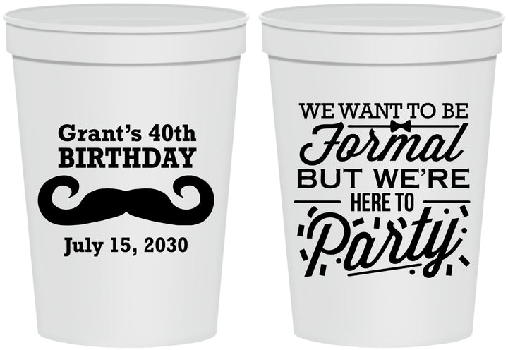 Personalized Birthday 16 oz Stadium Cups - 40th | 20131