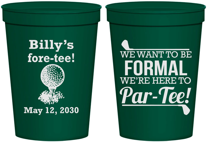 Personalized Birthday 16 oz Stadium Cups - 40th Golf | 20134