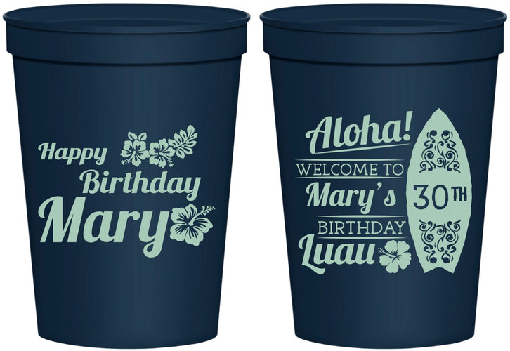 Personalized Birthday 16 oz Stadium Cups - 30th Hawaii | 20136
