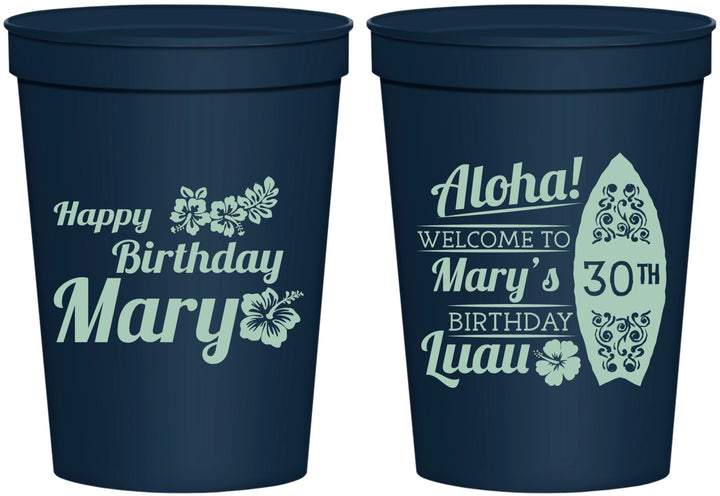 Personalized Birthday 16 oz Stadium Cups - 30th Hawaii | 20136