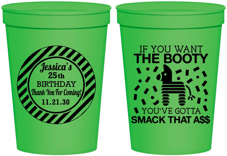 Personalized Birthday 16 oz Stadium Cups - 25th Smack Ass | 20138