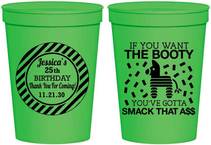 Personalized Birthday 16 oz Stadium Cups - 25th Smack Ass | 20138