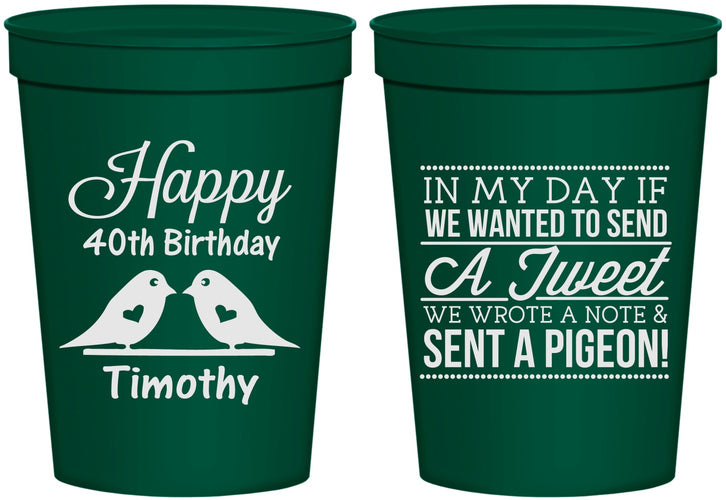 Personalized Birthday 16 oz Stadium Cups - 40th | 20139