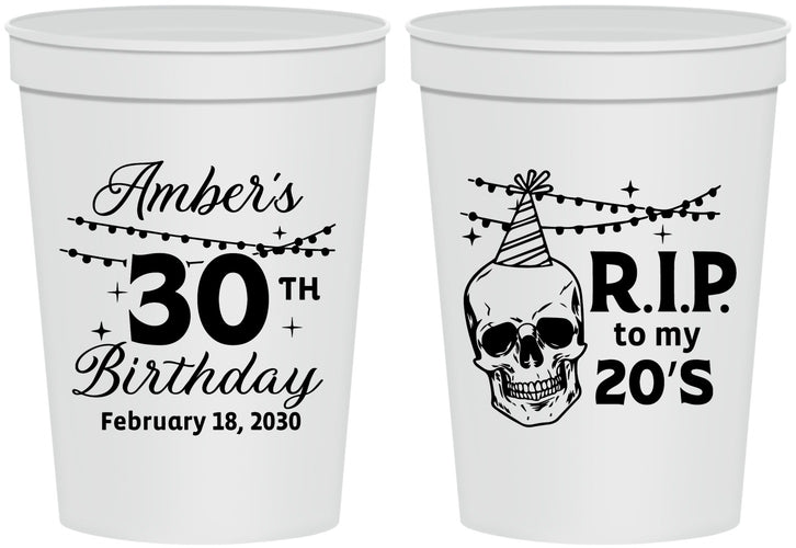 Personalized Birthday 16 oz Stadium Cups - 30th Rip 20 | 20140