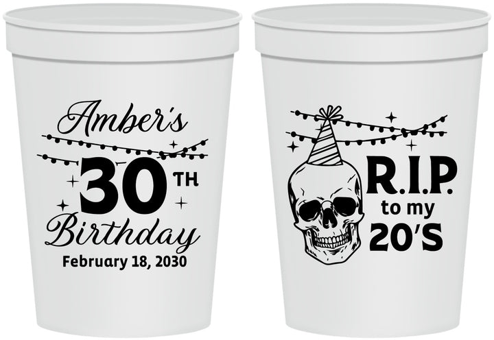 Personalized Birthday 16 oz Stadium Cups - 30th Rip 20 | 20140