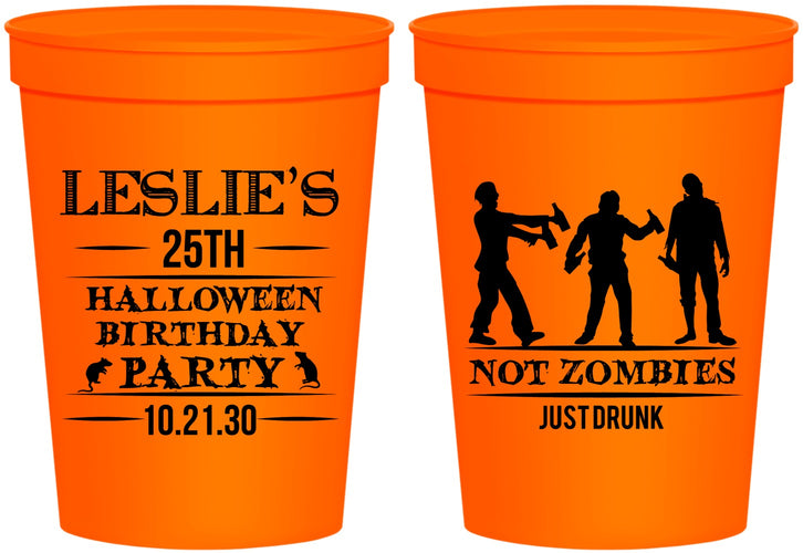Personalized Birthday 16 oz Stadium Cups - 25th Halloween | 20143
