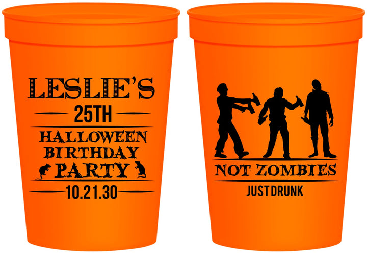 Personalized Birthday 16 oz Stadium Cups - 25th Halloween | 20143