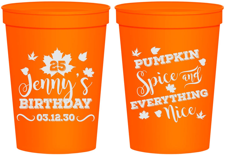 Personalized Birthday 16 oz Stadium Cups - 25th Thanksgiving | 20144