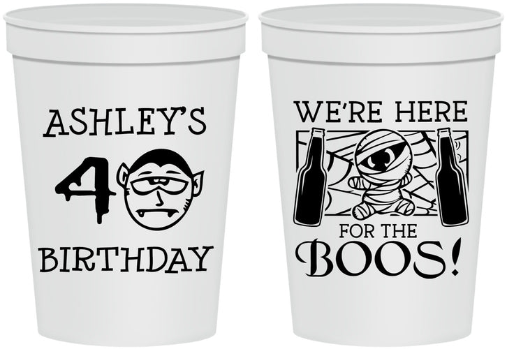 Personalized Birthday 16 oz Stadium Cups - 40th Halloween | 20145