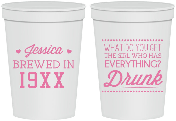 Personalized Birthday 16 oz Stadium Cups - Drunk | 20147