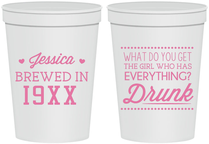 Personalized Birthday 16 oz Stadium Cups - Drunk | 20147