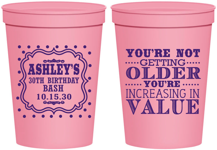 Personalized Birthday 16 oz Stadium Cups - 30th | 20149