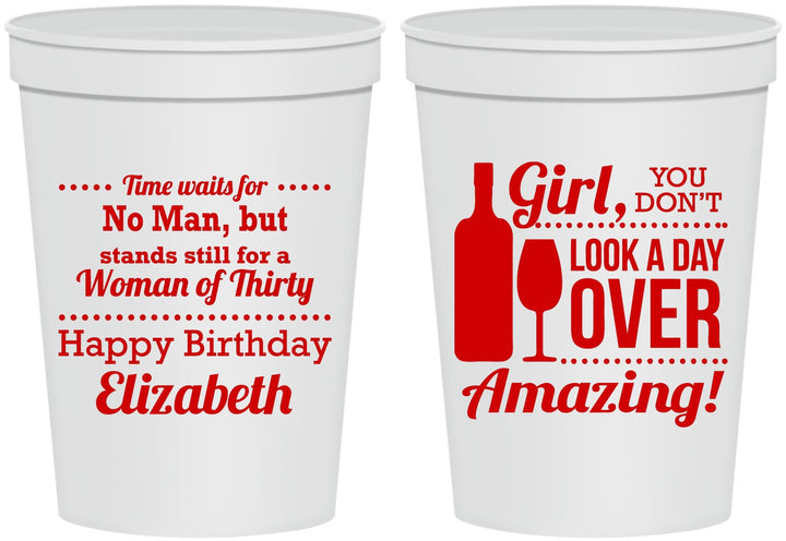 Personalized Birthday 16 oz Stadium Cups - Look A Day Over Amazing | 20150