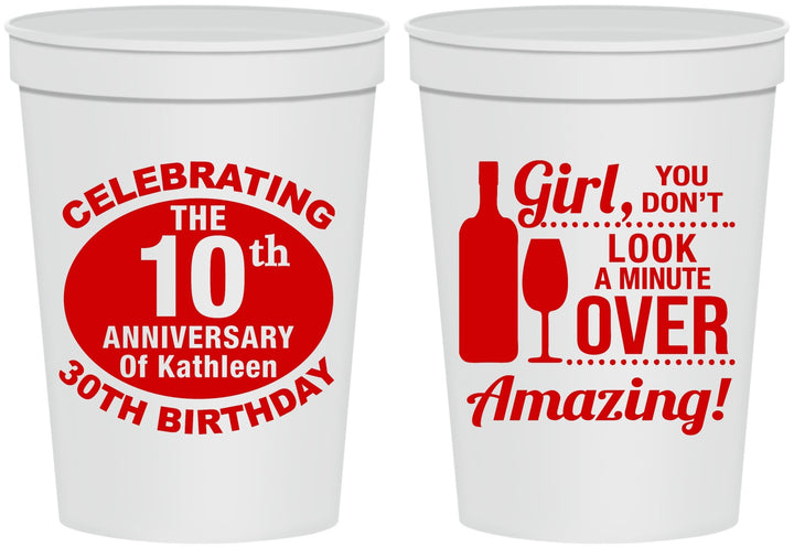 Personalized Birthday 16 oz Stadium Cups - 40th | 20151