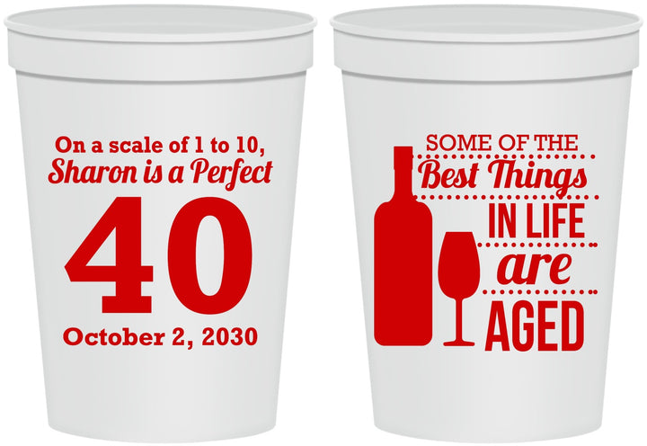 Personalized Birthday 16 oz Stadium Cups - 40th Wine | 20155
