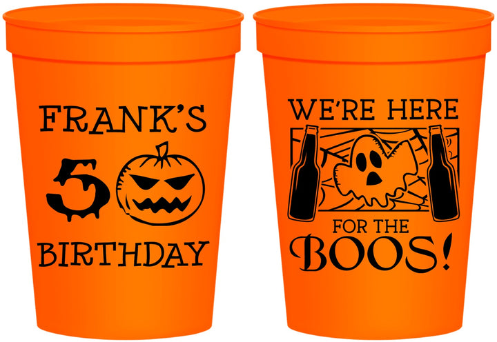 Personalized Birthday 16 oz Stadium Cups - 50th Halloween | 20157