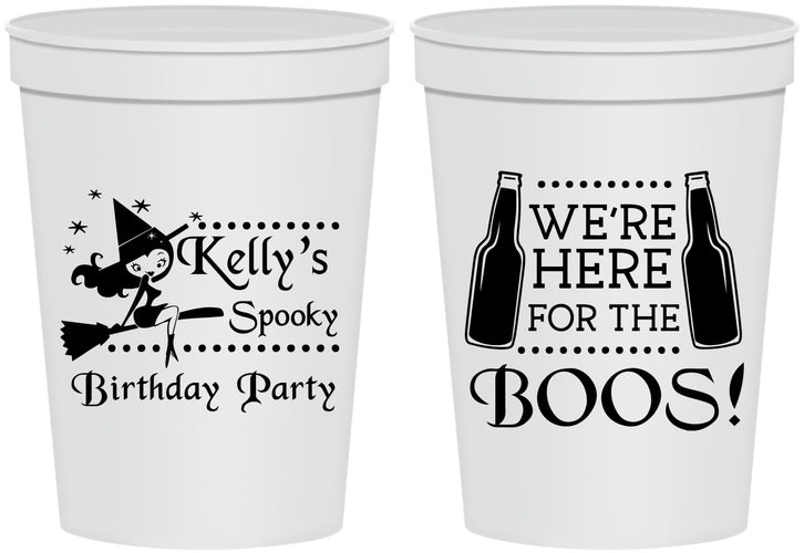 Personalized Birthday 16 oz Stadium Cups - Halloween Spooky Boos | 20158