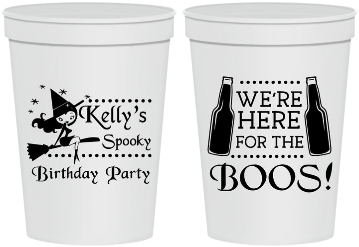 Personalized Birthday 16 oz Stadium Cups - Halloween Spooky Boos | 20158