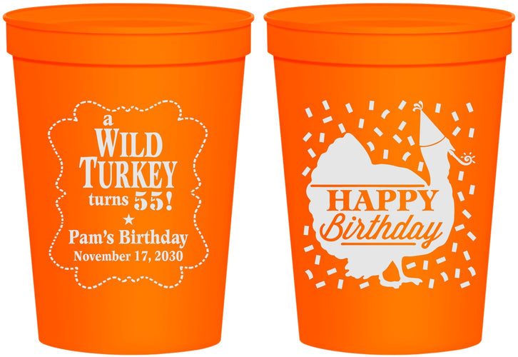 Personalized Birthday 16 oz Stadium Cups - 55th Wild Turkey | 20159