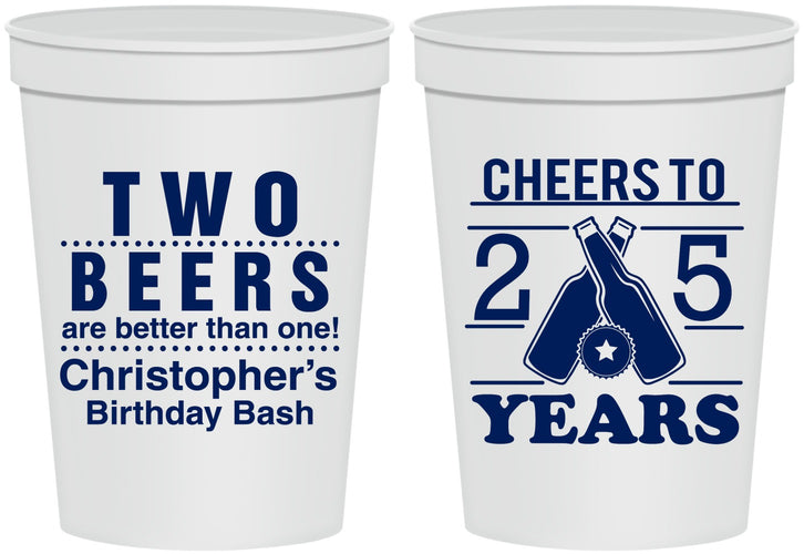 Personalized Birthday 16 oz Stadium Cups - Cheers To 25 Years | 20163