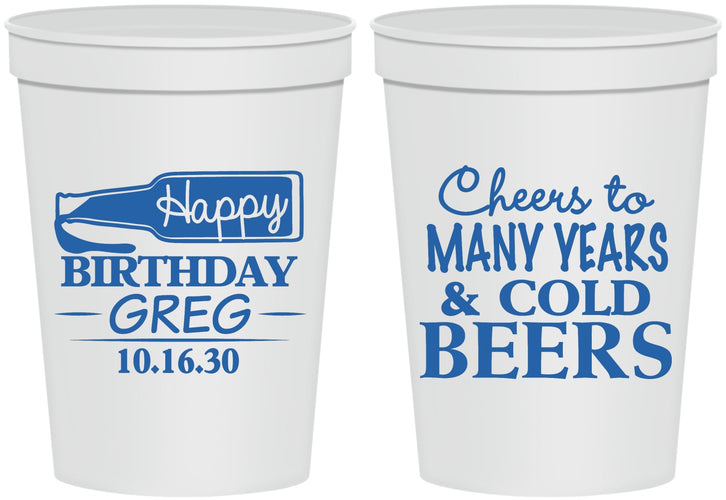 Personalized Birthday 16 oz Stadium Cups - Cheers To Many Years | 20167