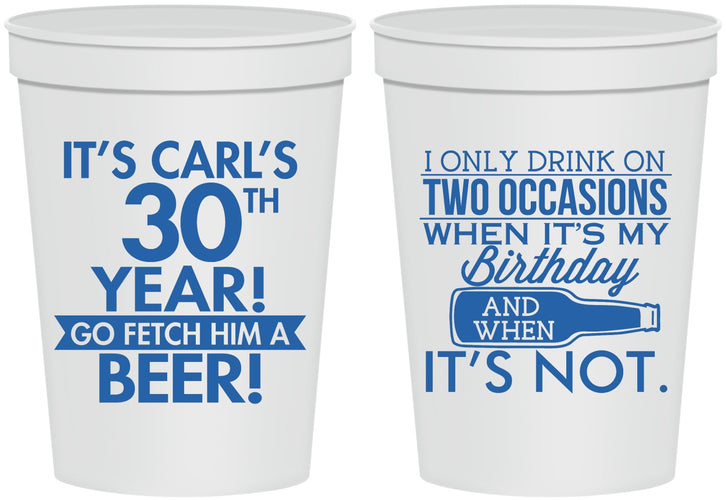 Personalized Birthday 16 oz Stadium Cups - 30th | 20170