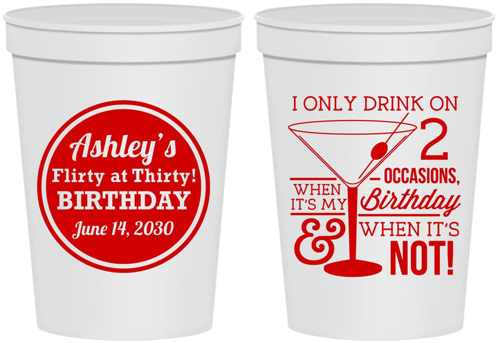 Personalized Birthday 16 oz Stadium Cups - 30th | 20172