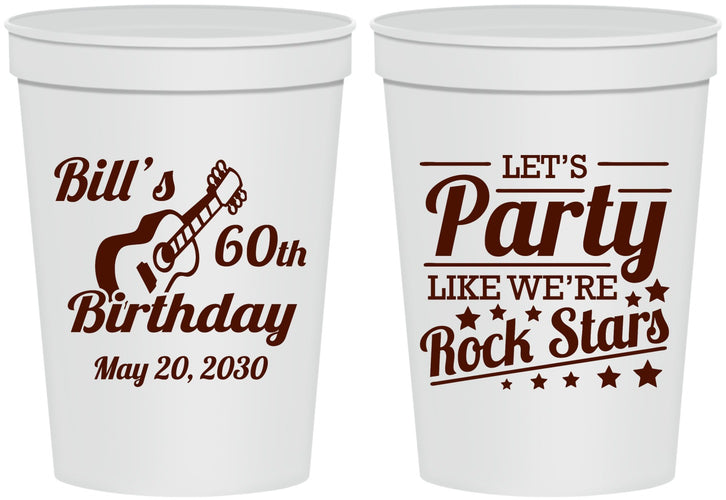 Personalized Birthday 16 oz Stadium Cups - 60th Rock Star | 20174
