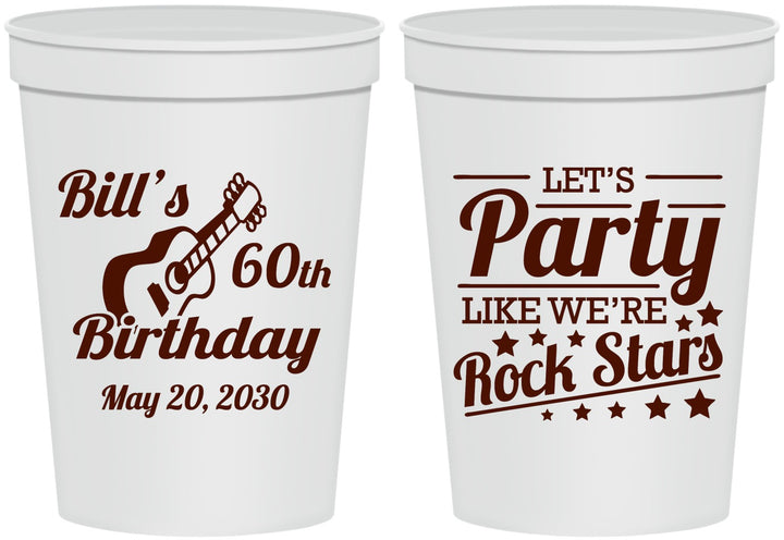 Personalized Birthday 16 oz Stadium Cups - 60th Rock Star | 20174