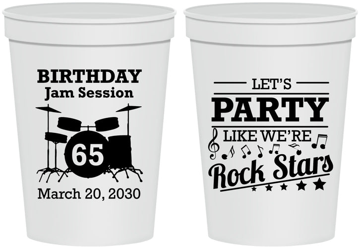 Personalized Birthday 16 oz Stadium Cups - 65th Rock Star | 20175
