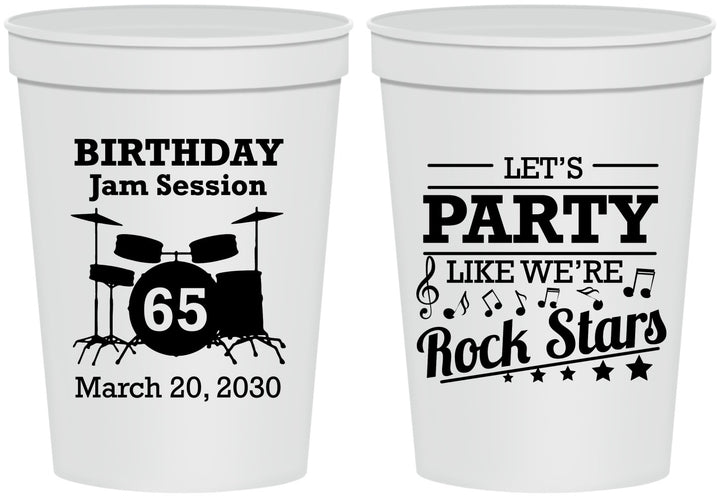Personalized Birthday 16 oz Stadium Cups - 65th Rock Star | 20175