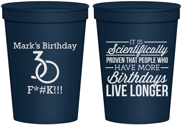 Personalized Birthday 16 oz Stadium Cups - 30th | 20181