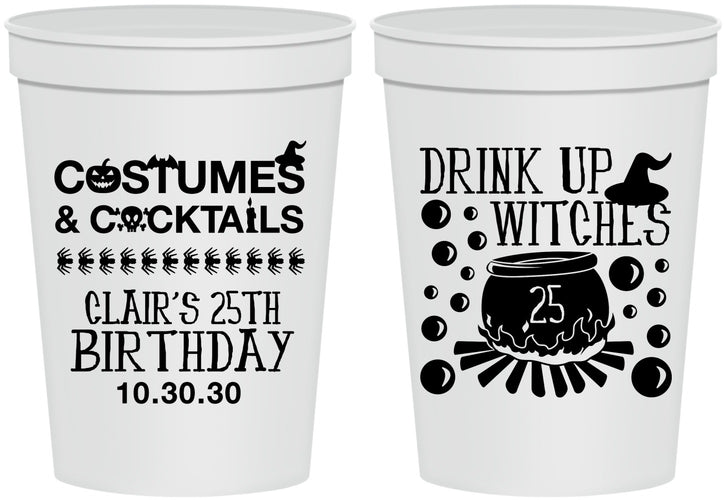 Personalized Birthday 16 oz Stadium Cups - 25th Halloween | 20184