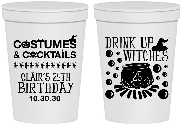 Personalized Birthday 16 oz Stadium Cups - 25th Halloween | 20184