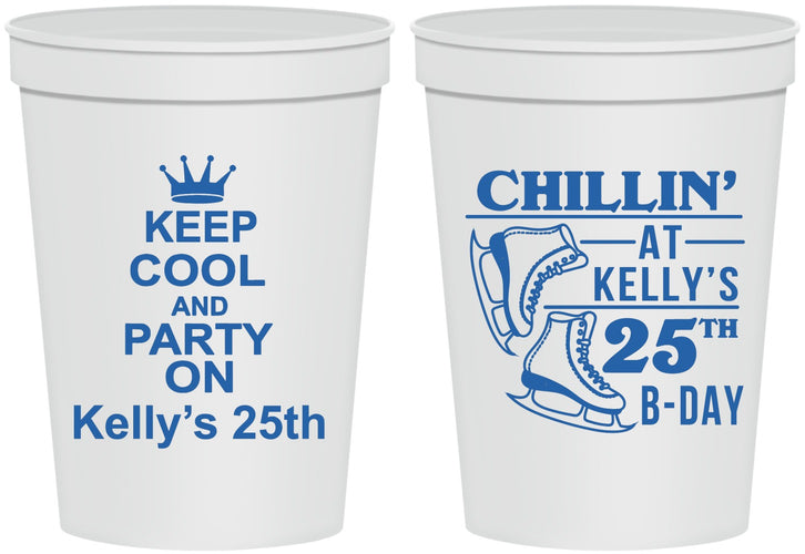 Personalized Birthday 16 oz Stadium Cups - 25th Ice Scating | 20185