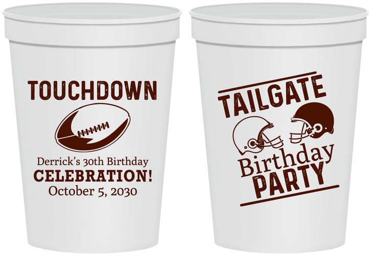 Personalized Birthday 16 oz Stadium Cups - 30th Football | 20189