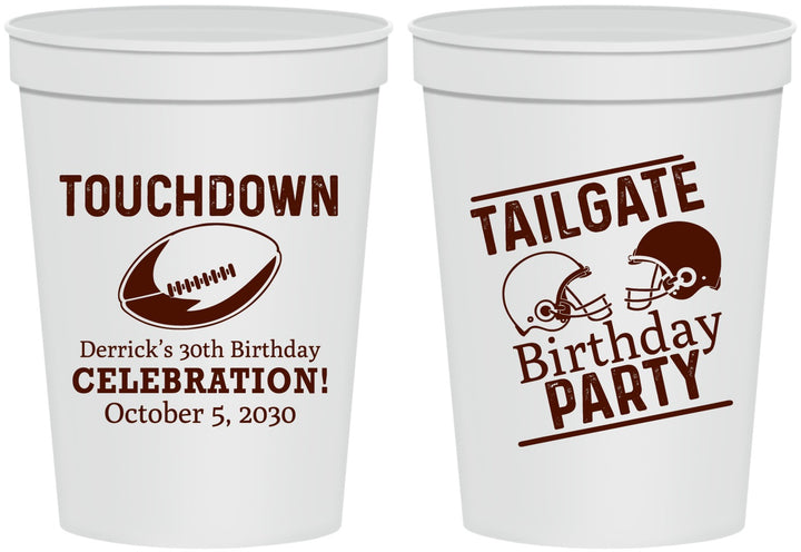 Personalized Birthday 16 oz Stadium Cups - 30th Football | 20189