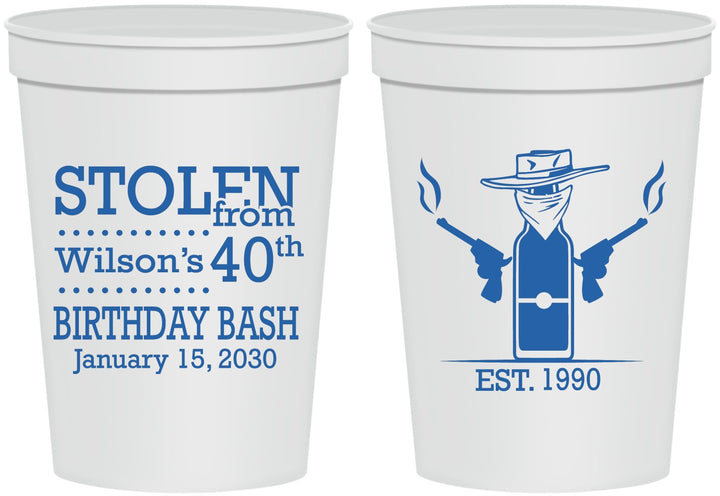 Personalized Birthday 16 oz Stadium Cups - 40th | 20193