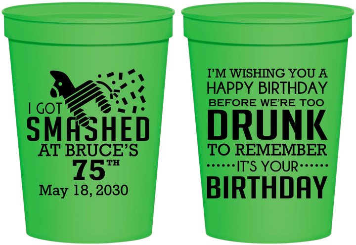 Personalized Birthday 16 oz Stadium Cups - 75th | 20195