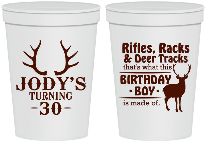 Personalized Birthday 16 oz Stadium Cups - 30th Hunting | 20196
