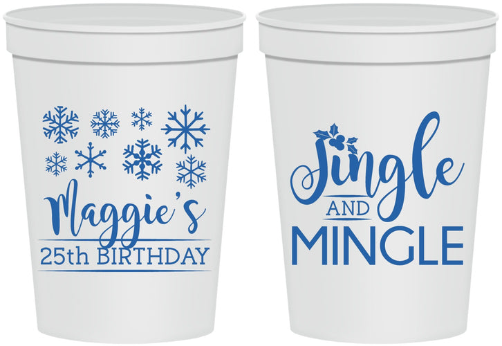 Personalized Birthday 16 oz Stadium Cups - 25th Christmas | 20197