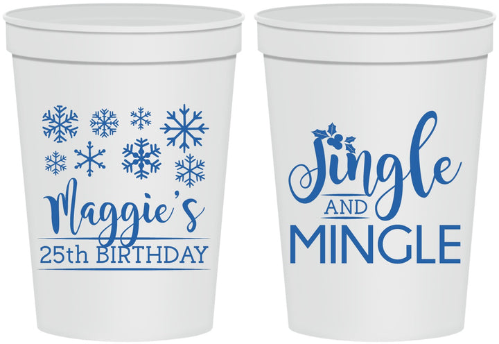 Personalized Birthday 16 oz Stadium Cups - 25th Christmas | 20197