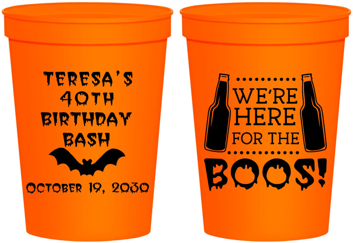 Personalized Birthday 16 oz Stadium Cups - 40th Halloween | 20198