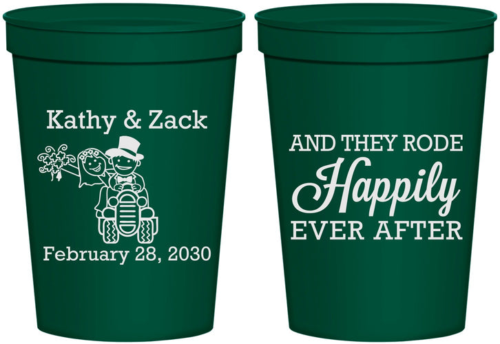 Personalized Wedding 16 oz Stadium Cups - Happily Ever After Tractor | 202