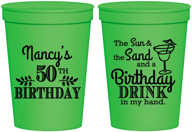 Personalized Birthday 16 oz Stadium Cups - 50th | 20203