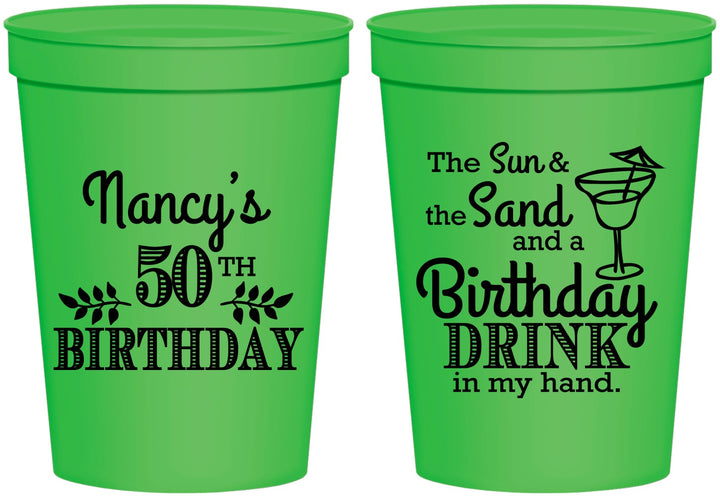 Personalized Birthday 16 oz Stadium Cups - 50th | 20203