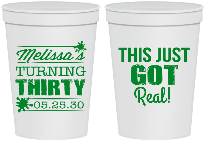 Personalized Birthday 16 oz Stadium Cups - 30th | 20213